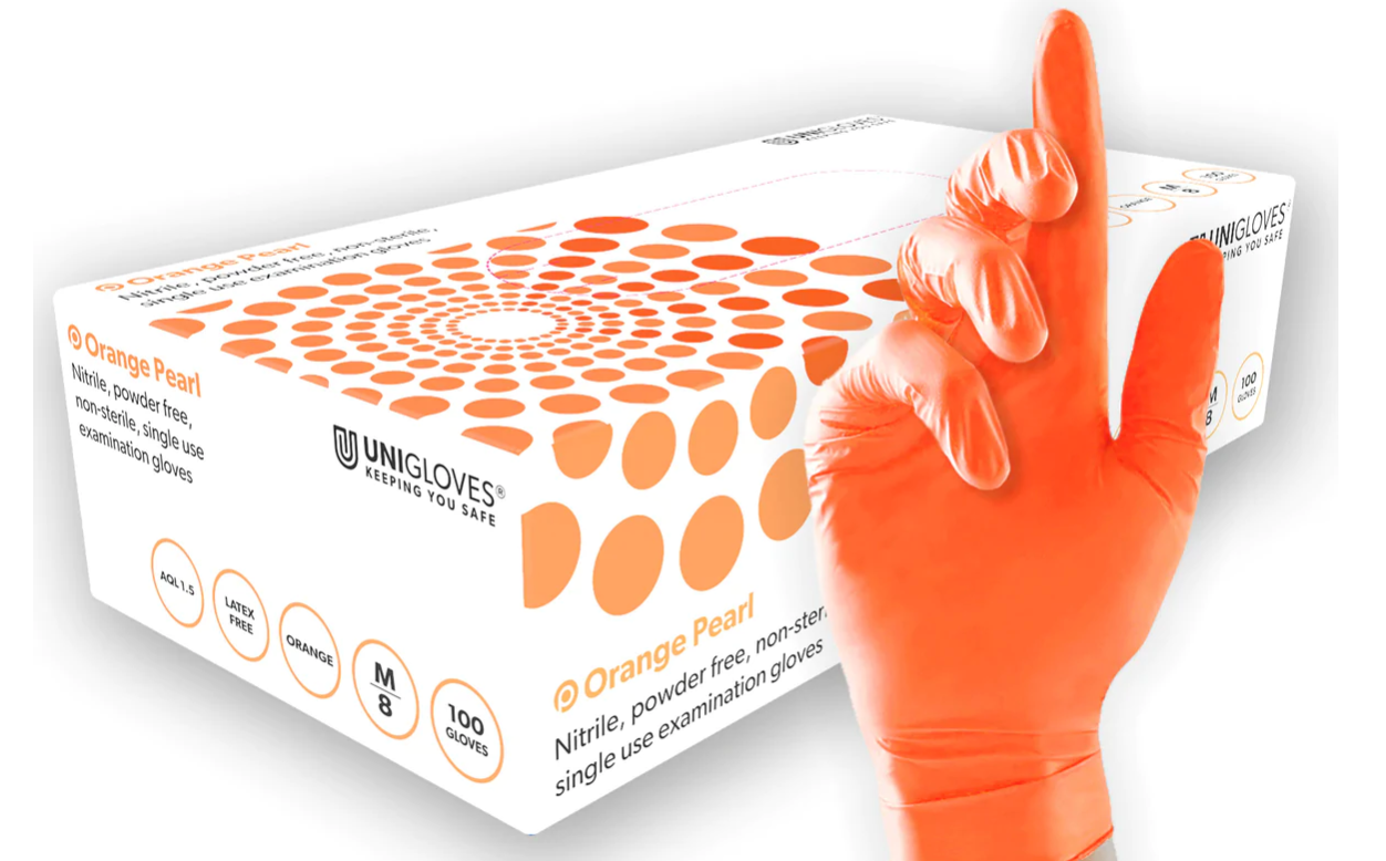 Unigloves Pearl Powder Free Nitrile Gloves - All Colours