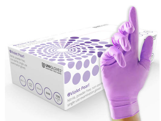 Unigloves Pearl Powder Free Nitrile Gloves - All Colours